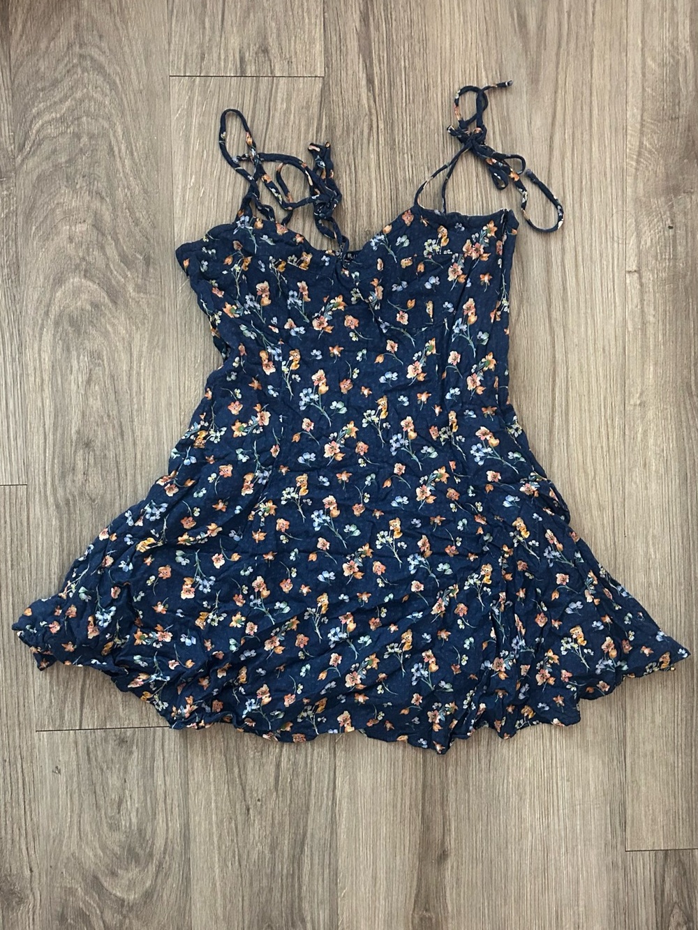 Blue Life Navy Floral Tie-Strap Sundress